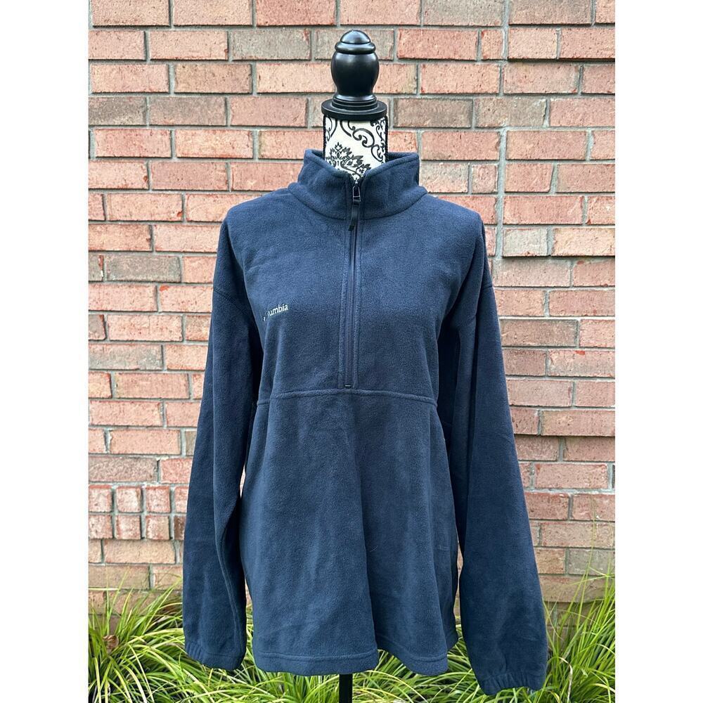 GUC Columbia Men's or Unisex Blue 1/4 Zip Pullover Fleece Jacket/Top XL